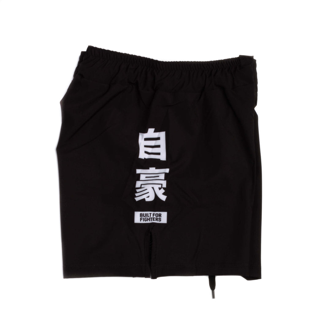 Short Pride Light Warrior Soul Tribal Negro para Muay Thai, Kickboxing, MMA.