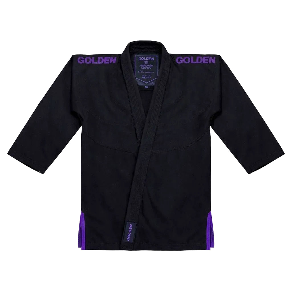 Kimono de Jiujitsu Golden Kids Ultralight Negro - 100% Algodón