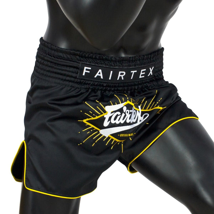 Shorts de Muay Thai Fairtex BS1903 Focus Negro - 100% Poliester