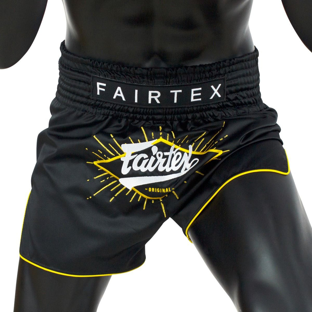 Shorts de Muay Thai Fairtex BS1903 Focus Negro - 100% Poliester