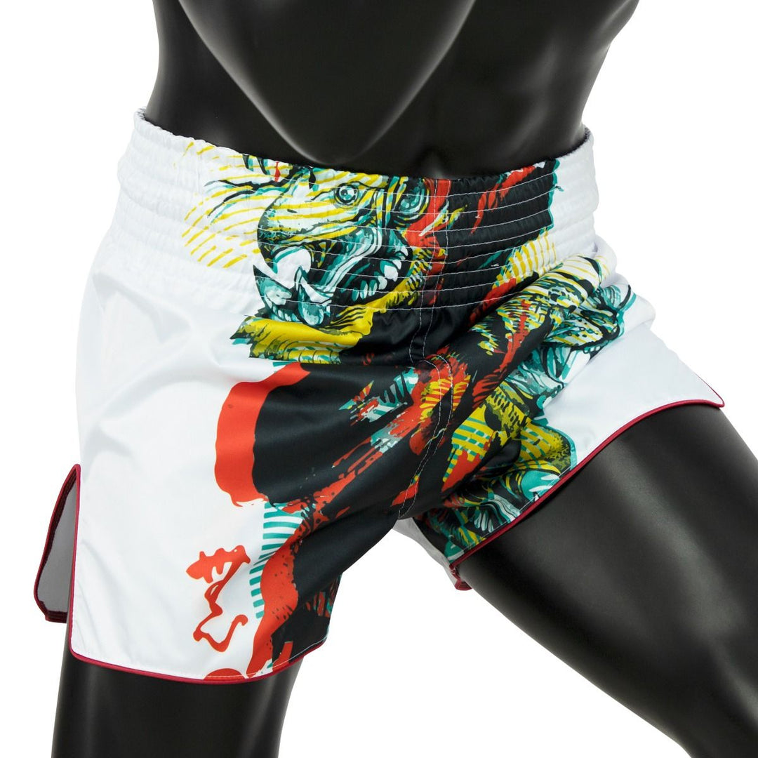 Shorts de Muay Thai Fairtex BS1908 Satoru Blanco - 100% Poliester