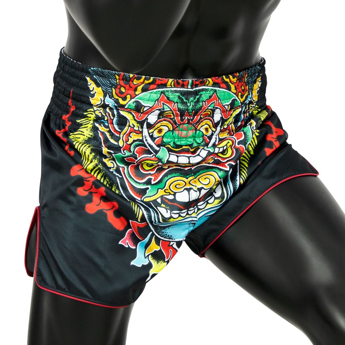 Shorts de Muay Thai Fairtex BS1912 Kabuki Negro - 100% Poliester