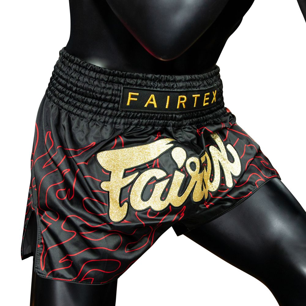 Shorts de Muay Thai Fairtex Slim BS1920 Lava Negro - 100% Poliester