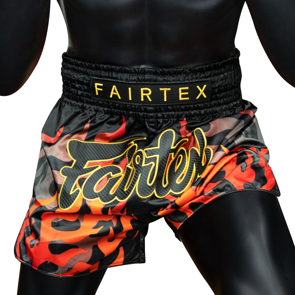 Shorts de Muay Thai Fairtex BS1921 Volcano Negro - 100% Poliester