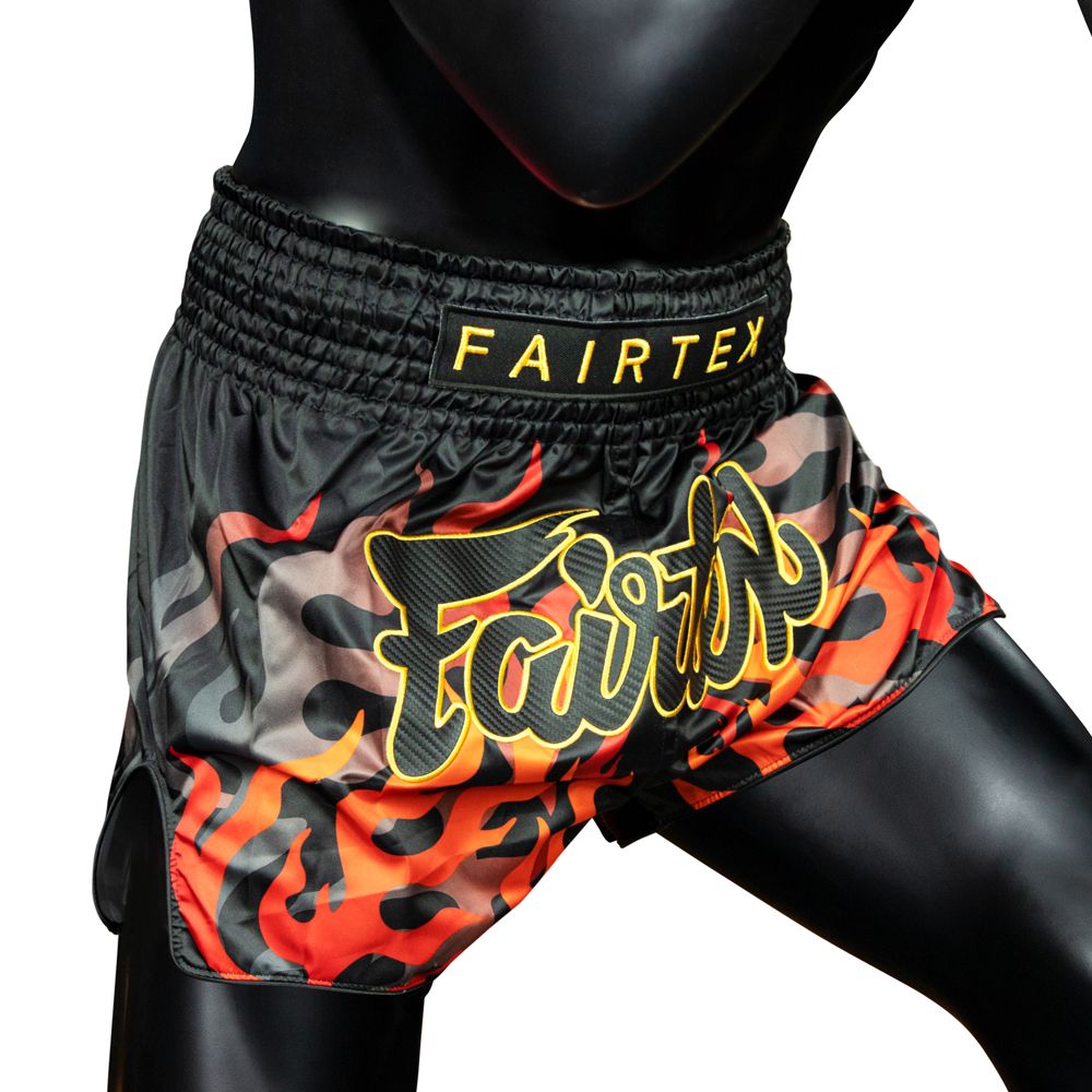 Shorts de Muay Thai Fairtex BS1921 Volcano Negro - 100% Poliester