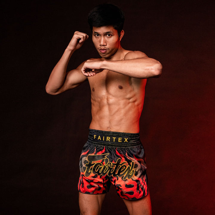 Shorts de Muay Thai Fairtex BS1921 Volcano Negro - 100% Poliester