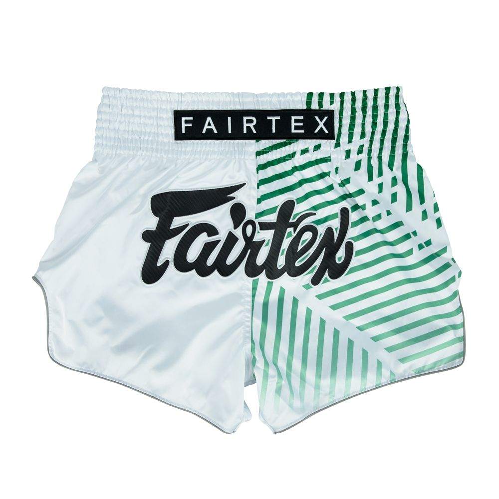 Shorts de Muay Thai Fairtex BS1923 Racer Blanco - 100% Poliester