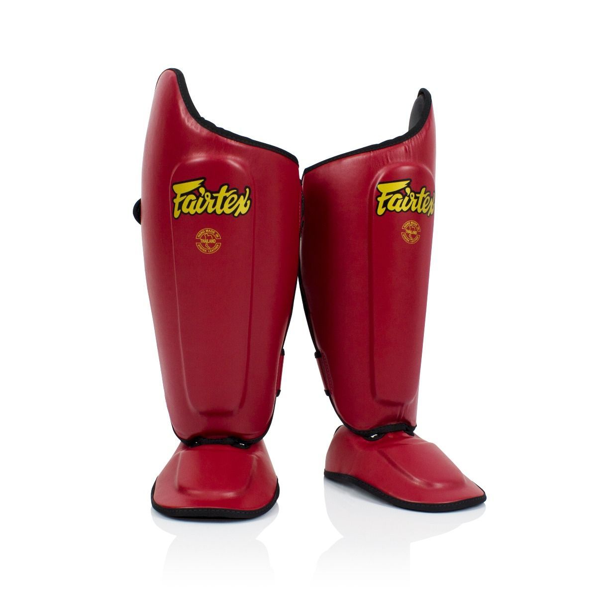 Canilleras de Muay Thai Fairtex SP8 Rojo - 100% Syntek