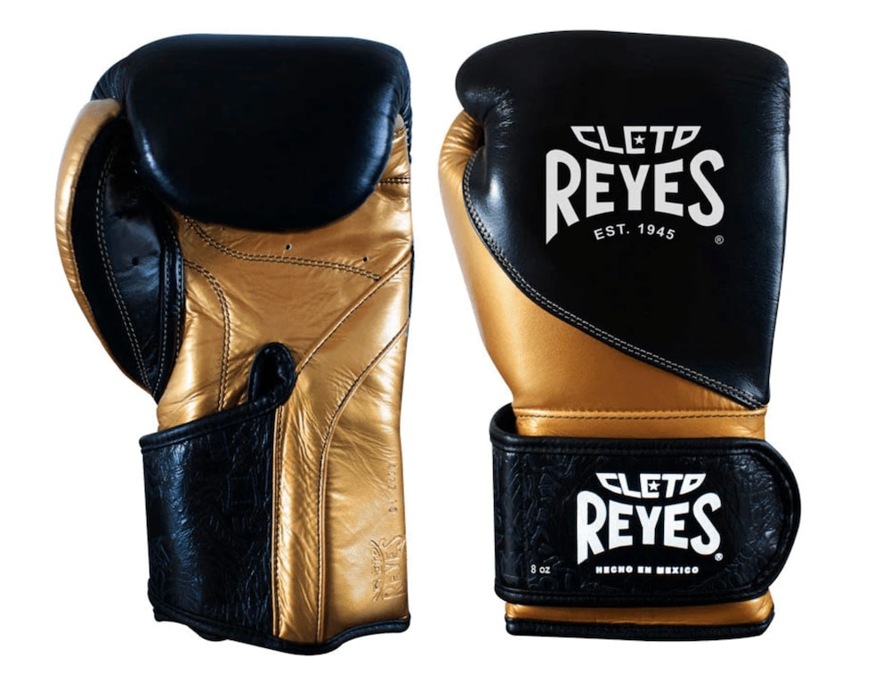 Guantes de Boxeo Cleto Reyes Alta precision Negro/Dorado - 100% Cuero Genuino