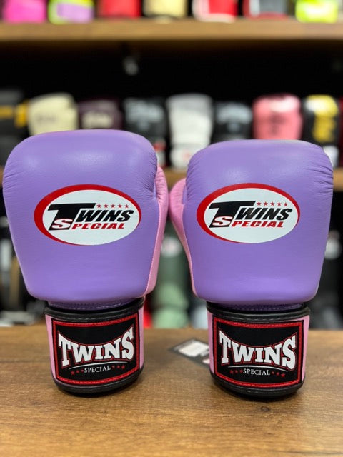 Guantes Twins Special Lila/Rosado Boxeo y Muay thai - 100% Cuero