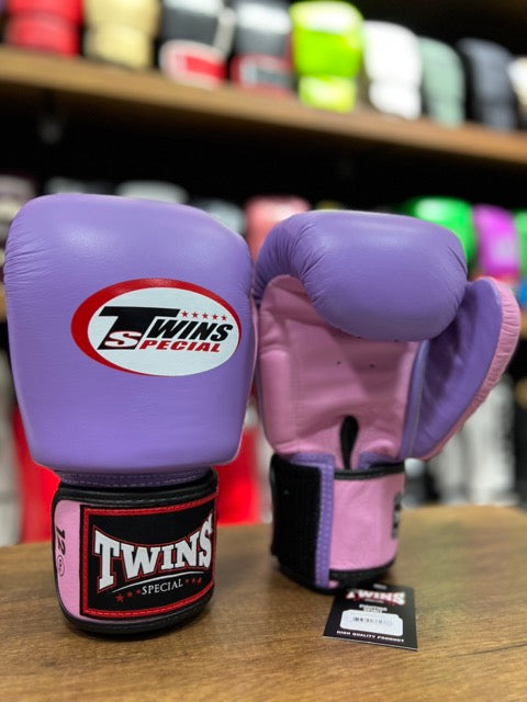 Guantes Twins Special Lila/Rosado Boxeo y Muay thai - 100% Cuero