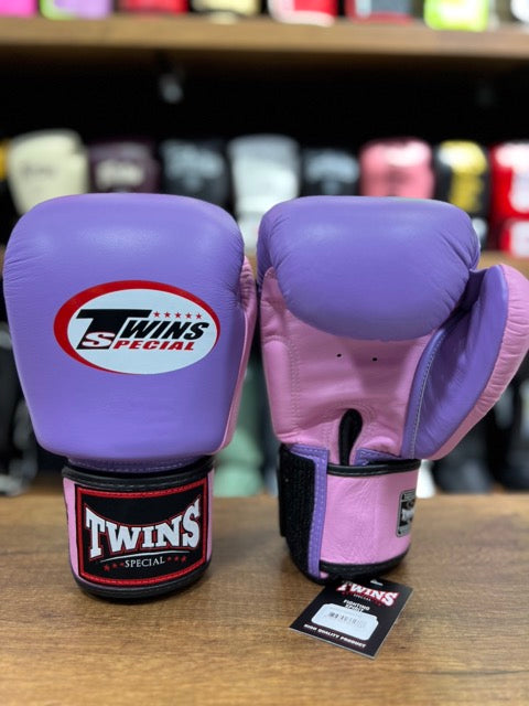 Guantes Twins Special Lila/Rosado Boxeo y Muay thai - 100% Cuero