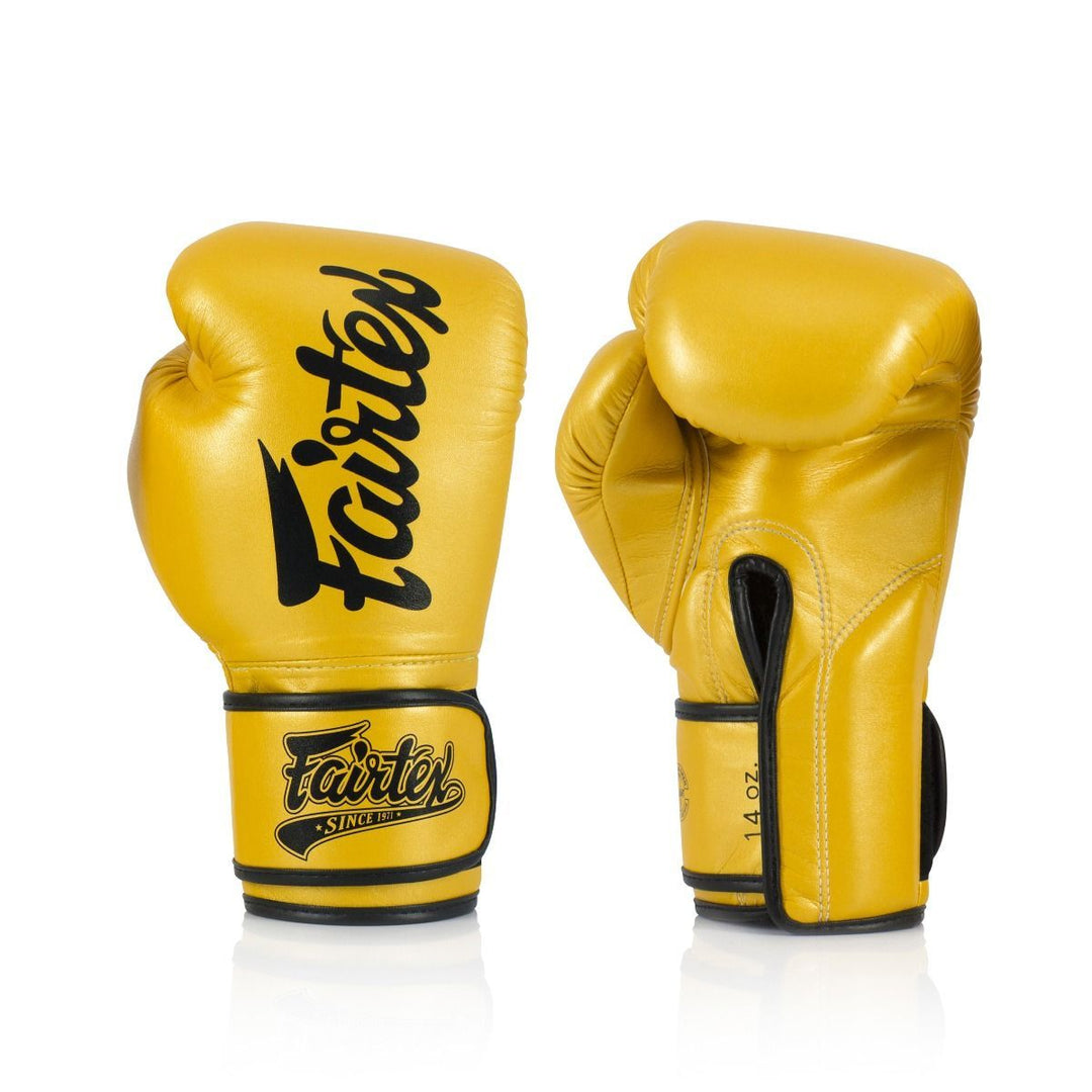 Guantes de boxeo Fairtex BGV18 Super Sparring Dorado - 100% Microfibra