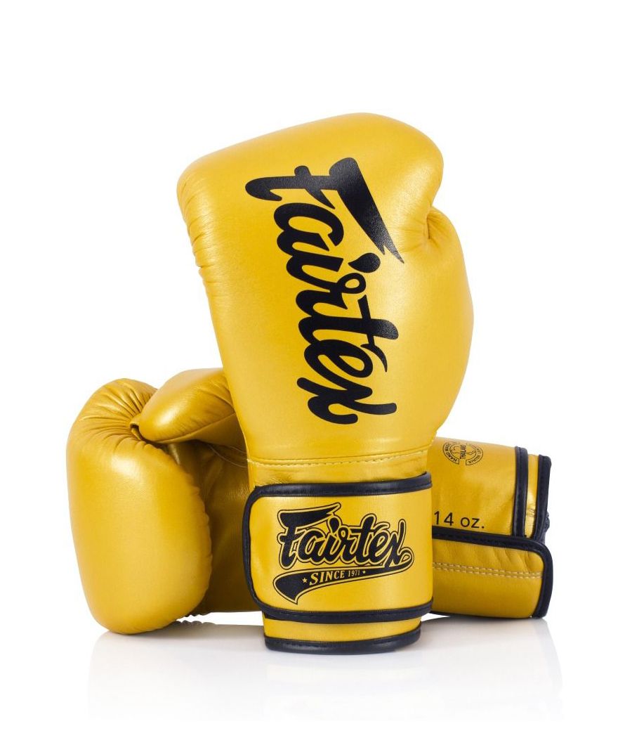 Guantes de boxeo Fairtex BGV18 Super Sparring Dorado - 100% Microfibra