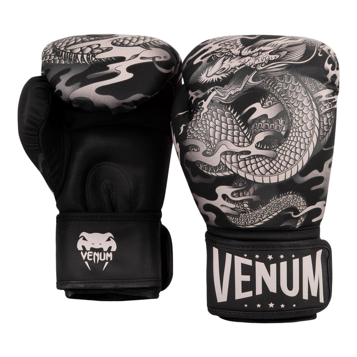 Guantes de boxeo Venum Dragon Flight Negro/Arena - 100% Poliuretano Premium