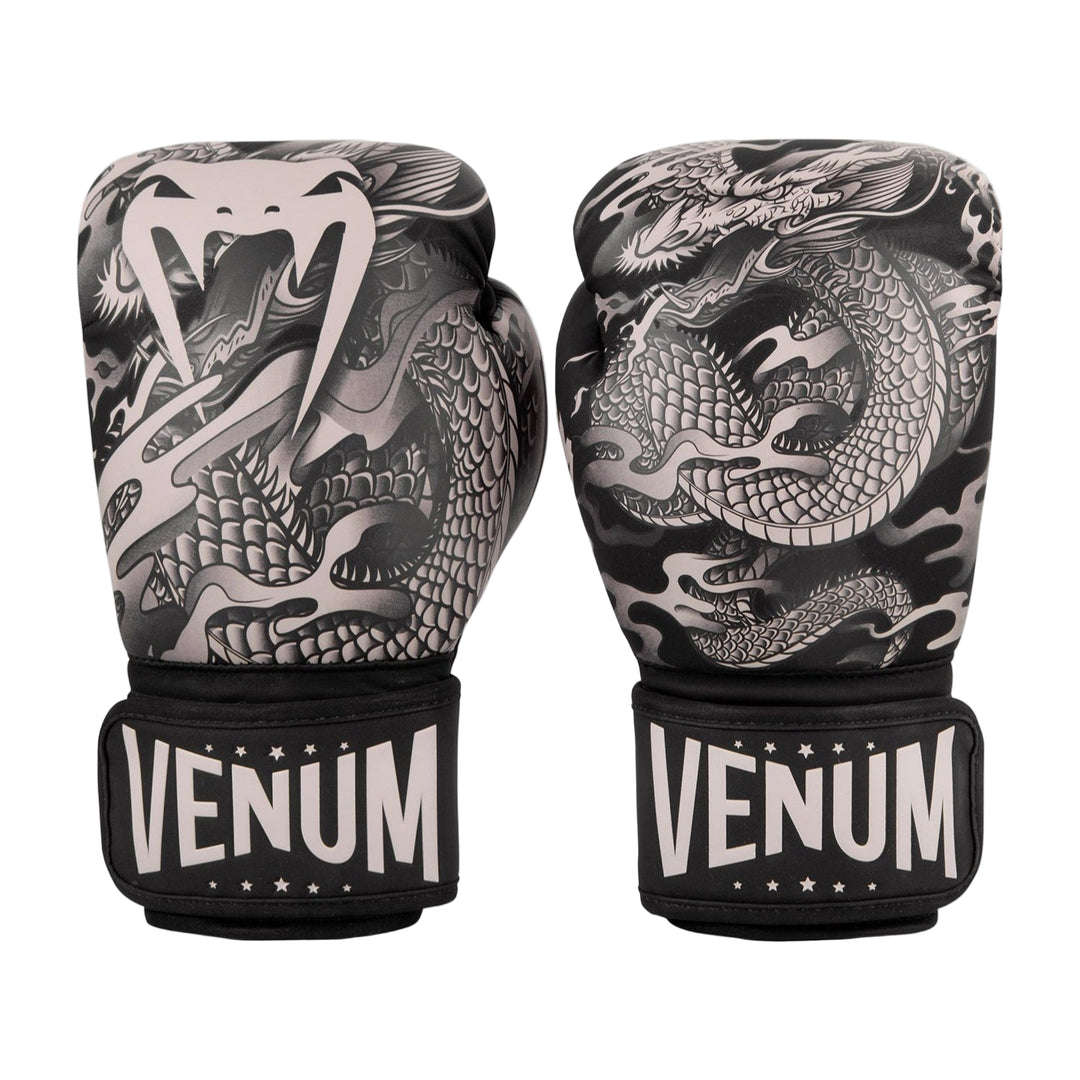 Guantes de boxeo Venum Dragon Flight Negro/Arena - 100% Poliuretano Premium