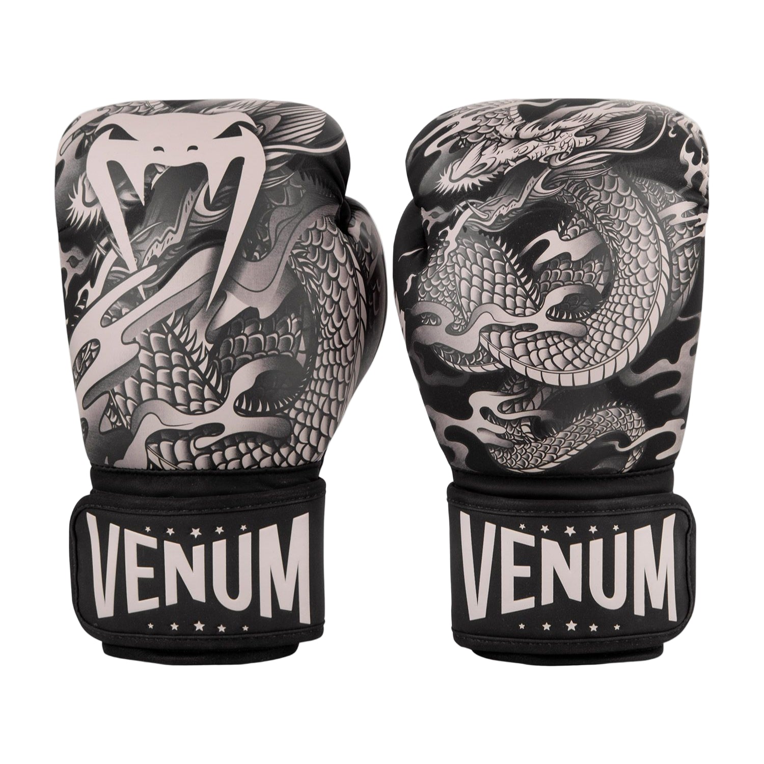 Guantes de boxeo Venum Dragon Flight Negro/Arena - 100% Poliuretano Premium