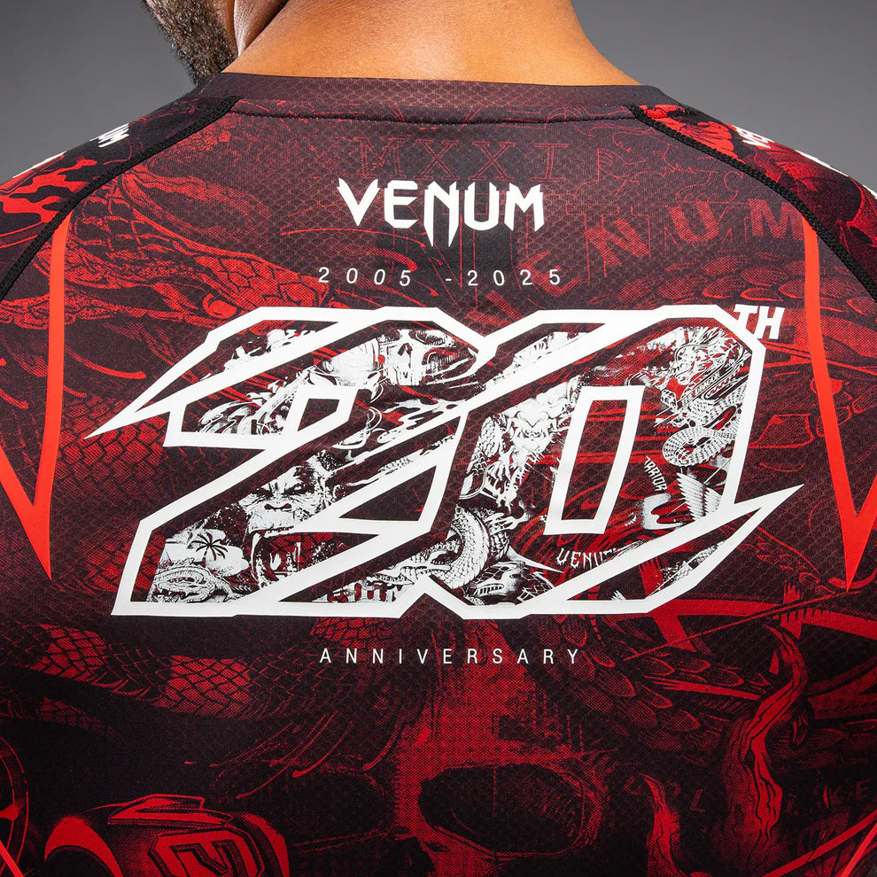 Rashguard Venum Manga Corta 20th Anniversary para MMA, Muay thai, Jiujitsu