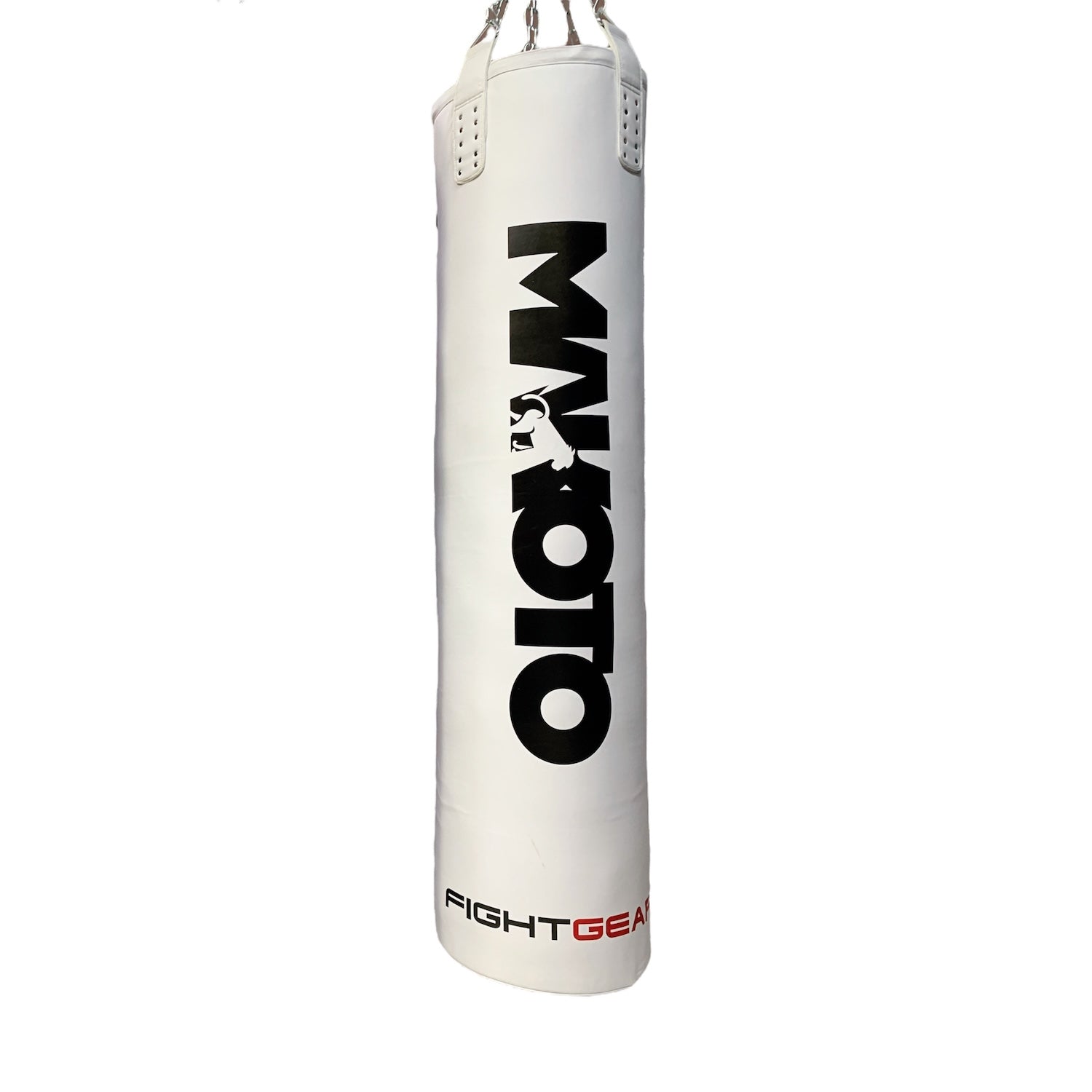 Saco de boxeo Makoto Banano 1.8m Pro Blanco-  100% Poliuretano Premium- Con Relleno