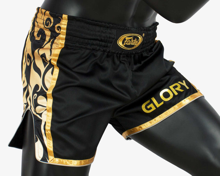 Shorts de Muay thai Fairtex BSG1 Glory Tribal Negro - 100% Poliester