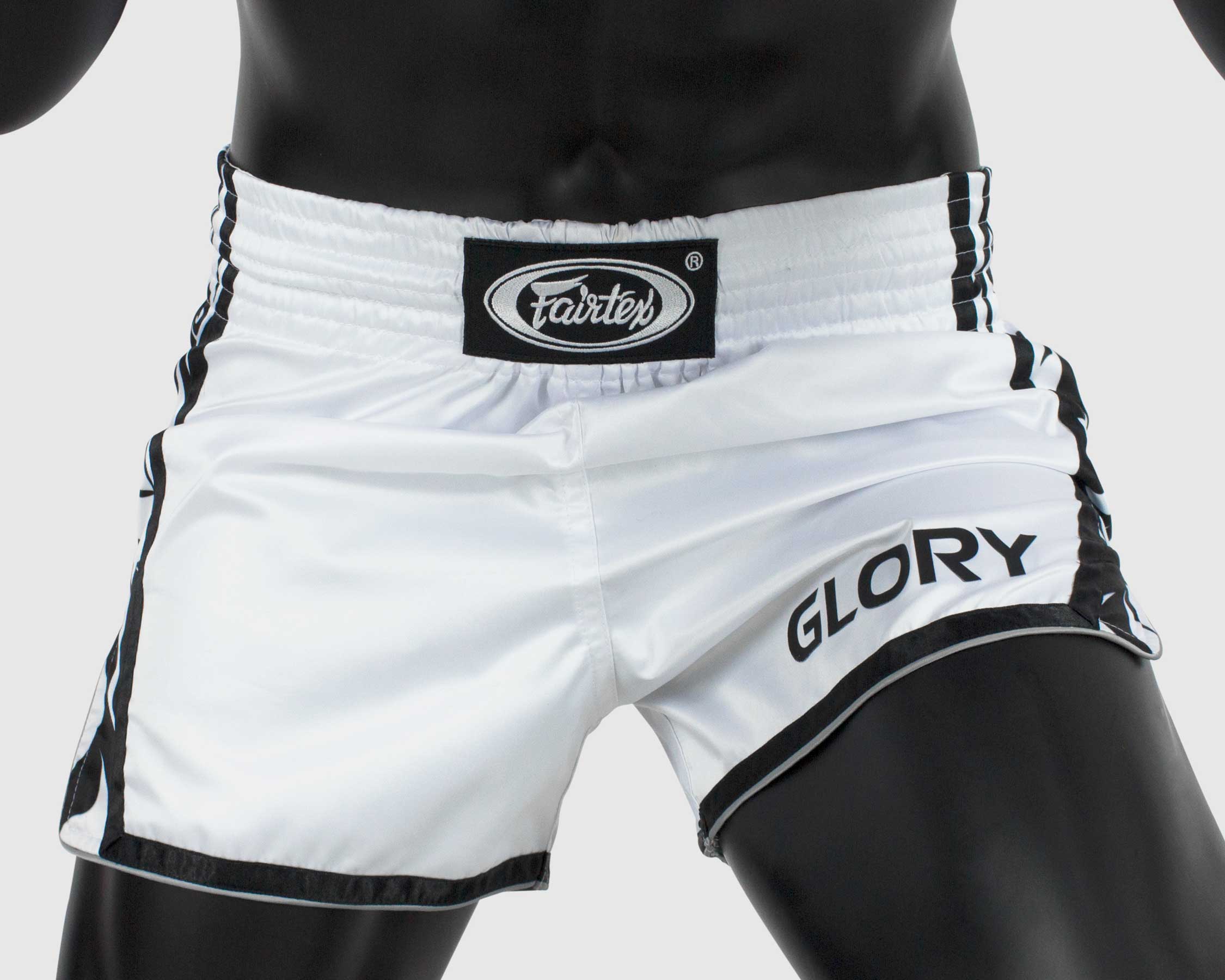 Shorts de Muay thai Fairtex BSG3 Glory Tribal Blanco- 100% Poliester