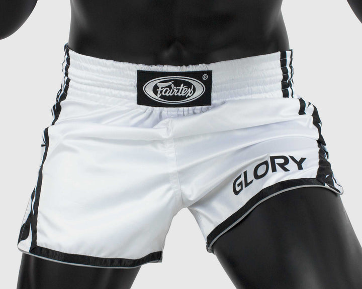 Shorts de Muay thai Fairtex BSG3 Glory Tribal Blanco- 100% Poliester