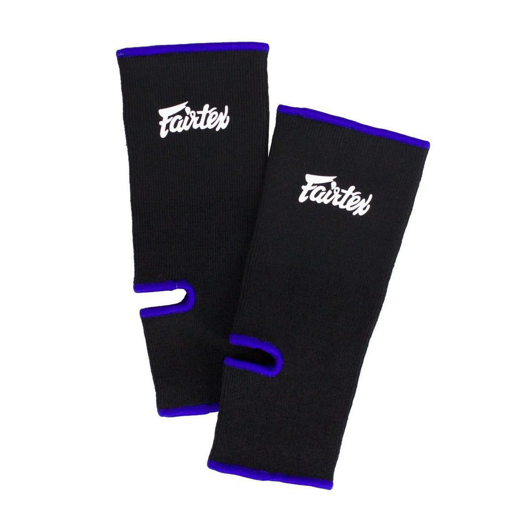 Tobilleras para Muay Thai Fairtex AS1 Negro/Azul