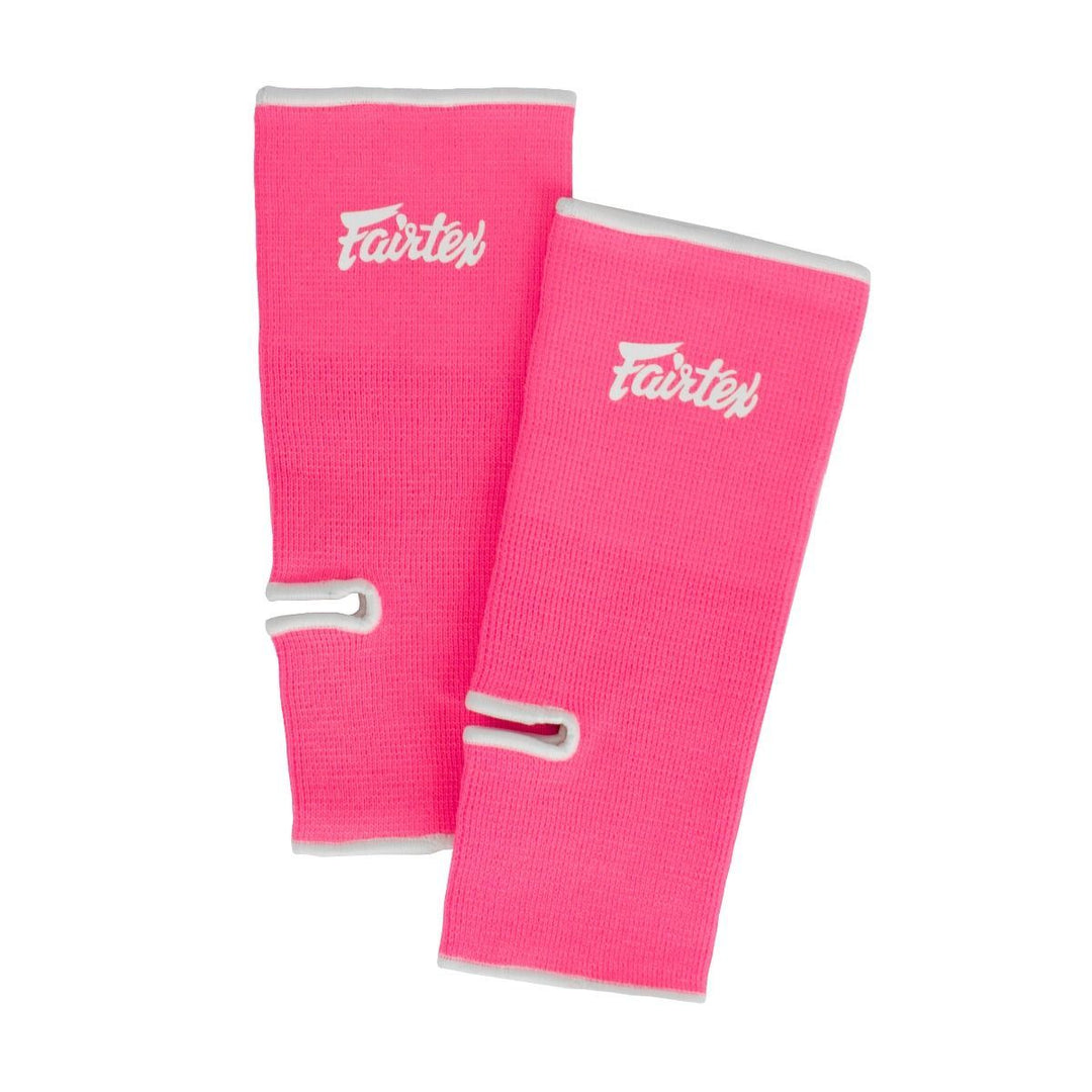 Tobilleras para Muay Thai Fairtex AS1 Rosado/Blanco