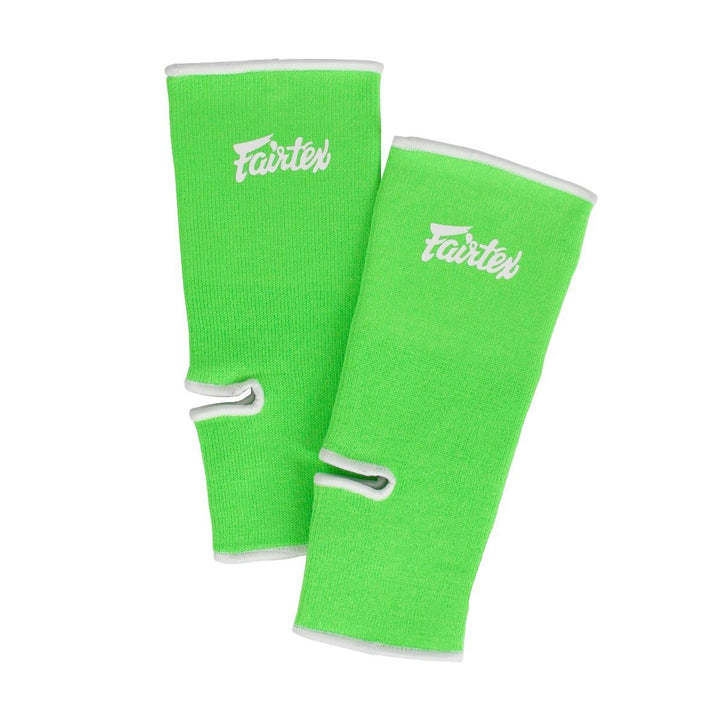 Tobilleras para Muay Thai Fairtex AS1 Verde/Blanco