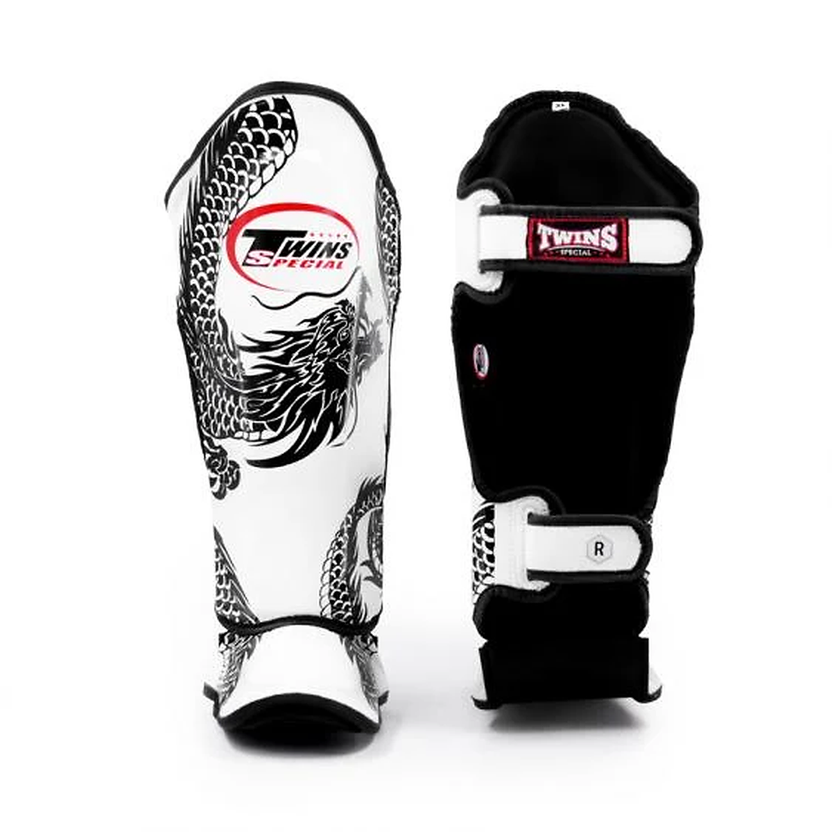 Canilleras de Muay Thai Twins Special Dragon 49 FSGL10-49 - 100% Cuero
