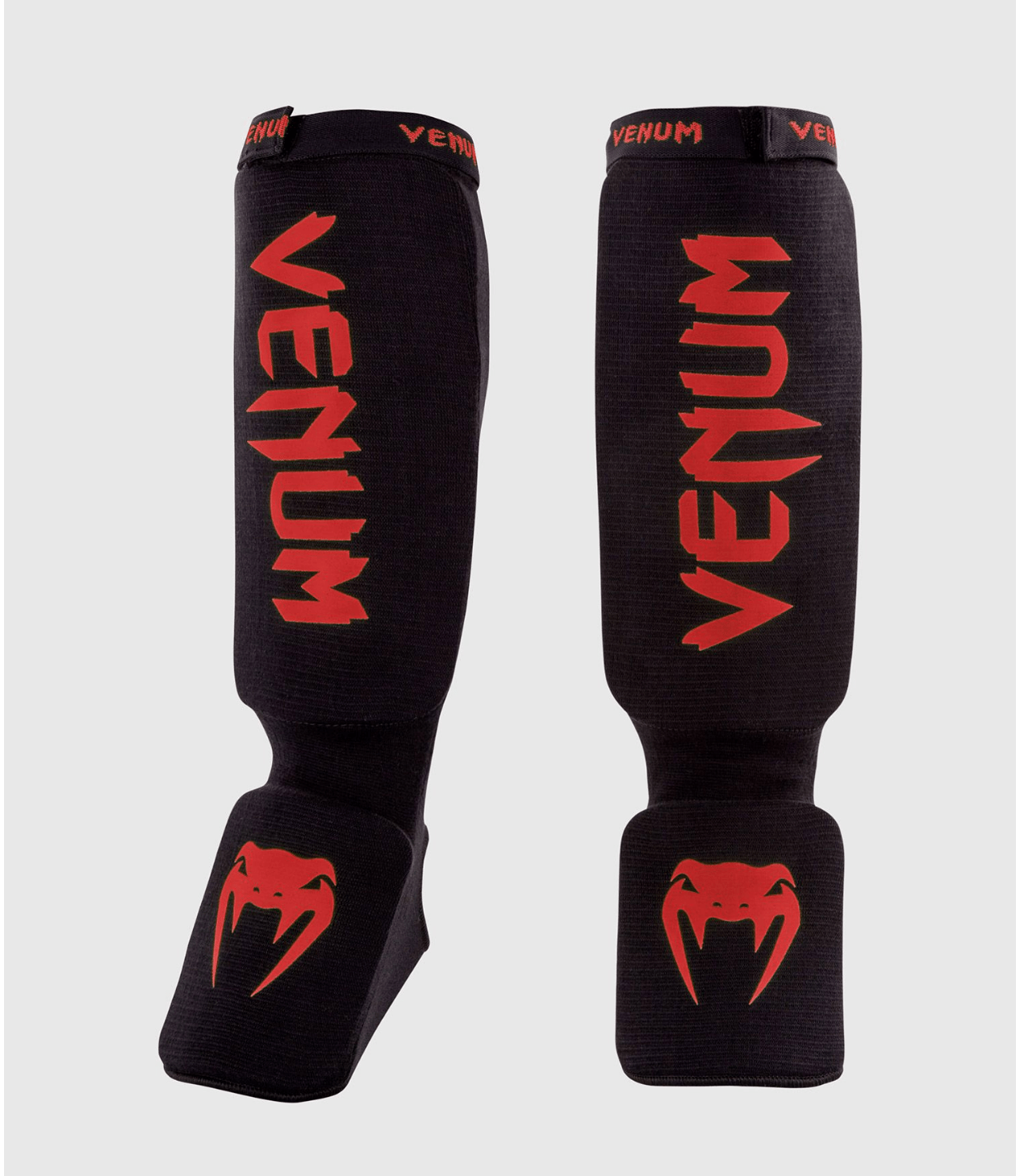 Canilleras de Muay Thai - Venum Negro/Rojo - 100% Algodon