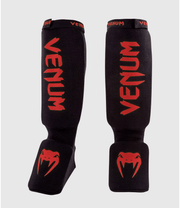 Canilleras Venum Kontact Negro/Rojo - 100% Algodon