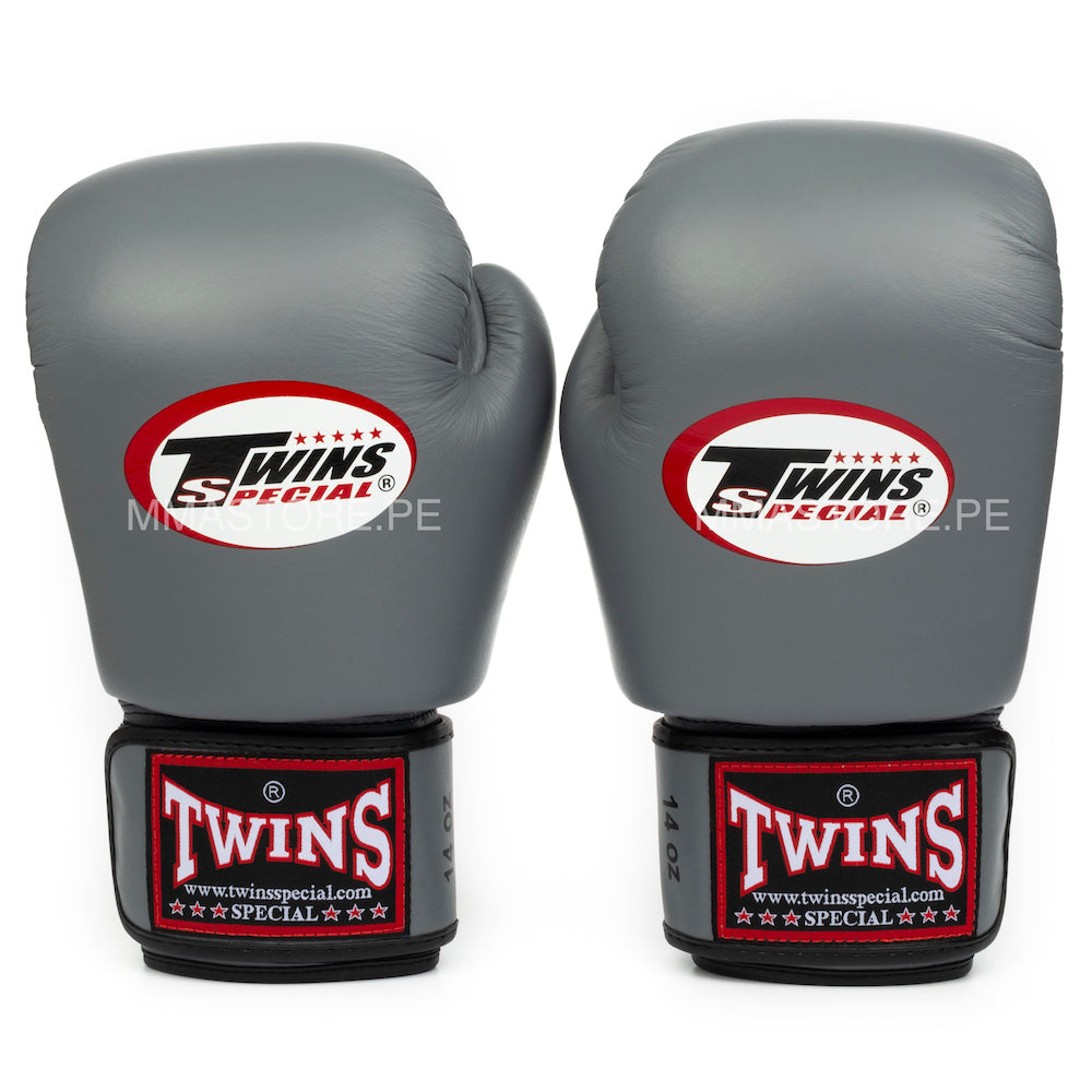 Guantes Twins Special Muay Thai - Boxeo - Gris -100% Cuero