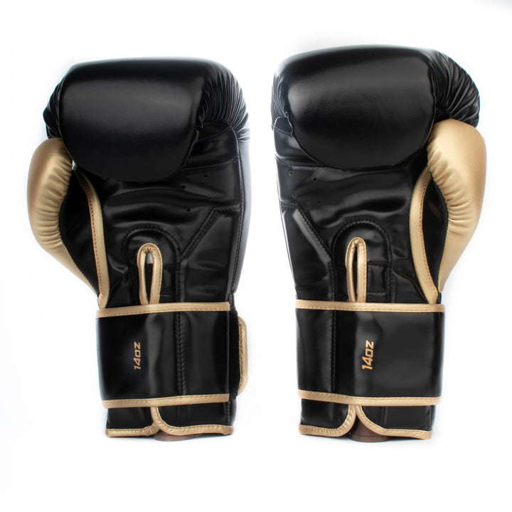 Guantes de Boxeo Makoto Basic Negro/Dorado - 100% Poliuretano