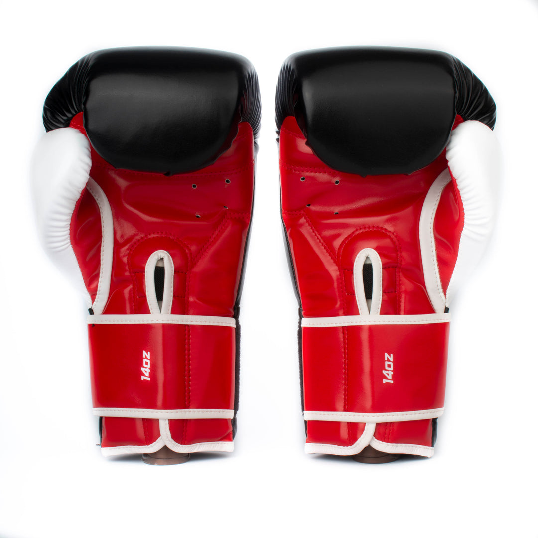 Guantes de Boxeo Makoto Basic Negro/Rojo/Blanco - 100% Poliuretano