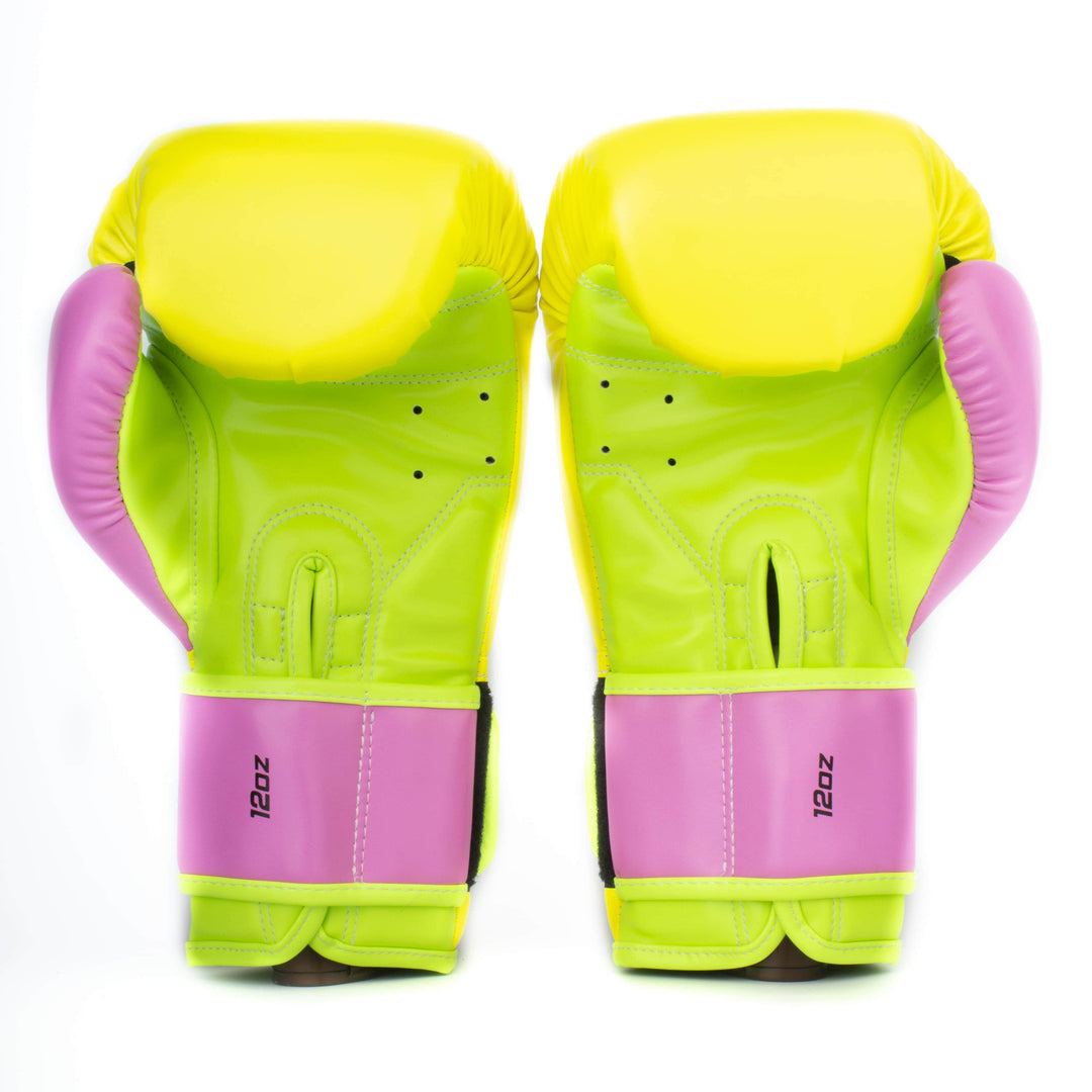 Guantes de Boxeo Makoto Basic Amarillo/Fucsia/Verde - 100% Poliuretano