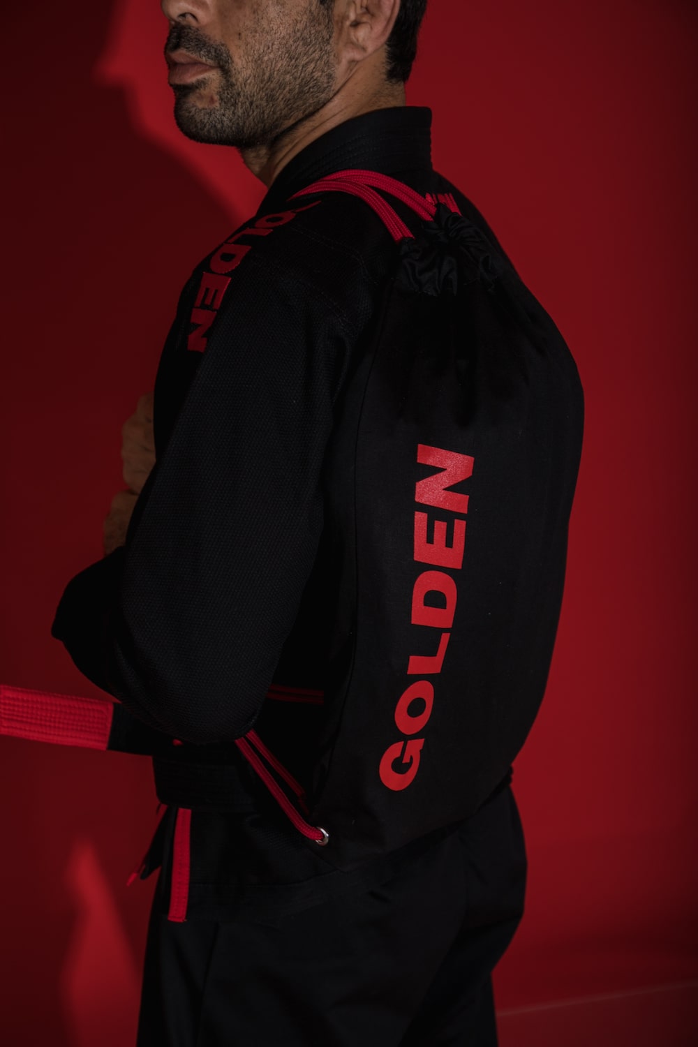 Kimono de Jiujitsu Golden Light Negro - 100% Algodón