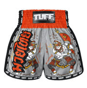 Shorts de Muay Thai Tuff Retro Hanuman Yantra Gris