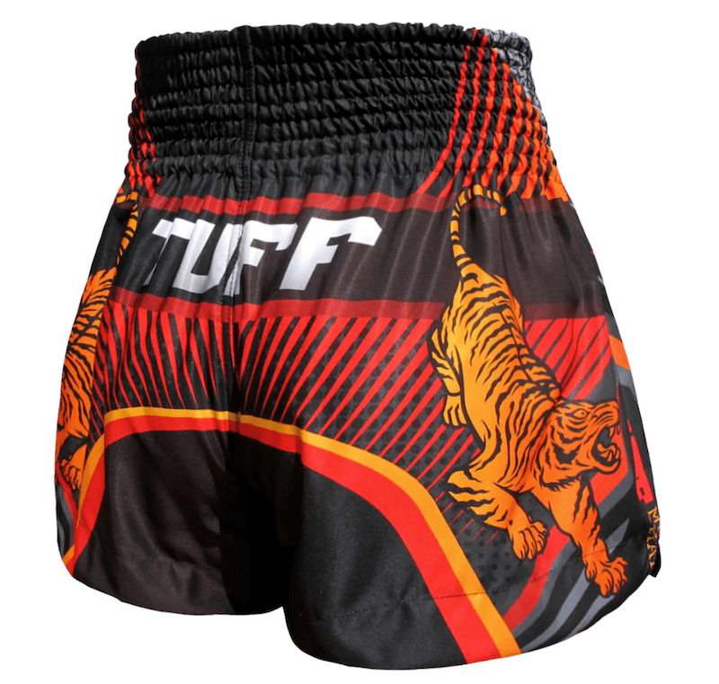 Shorts de Muay Thai Tuff Double Tiger Negro