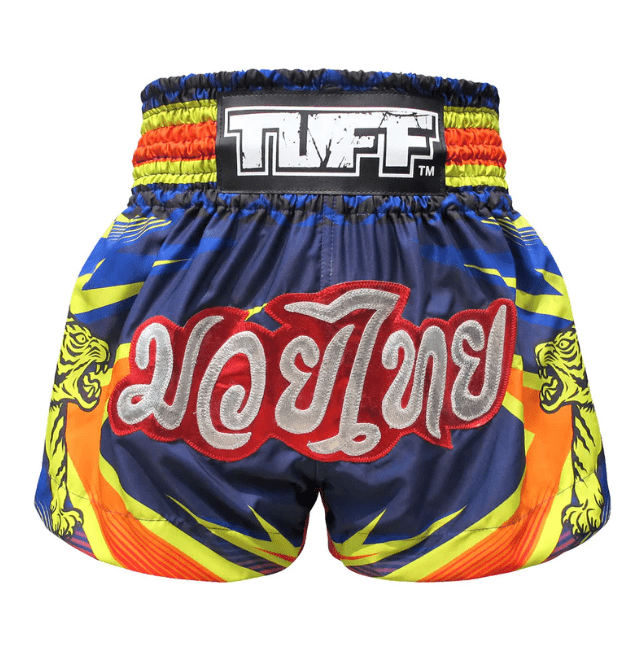 Shorts de Muay Thai Tuff Thunderbolt and Tiger Azul