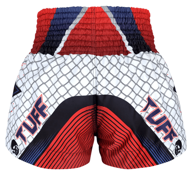 Shorts de Muay Thai Tuff Devil Skull Skeleton Blanco