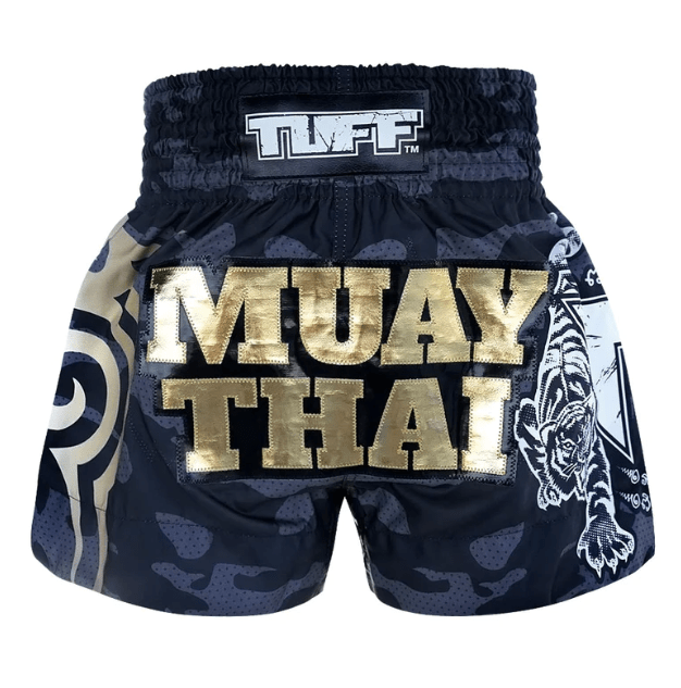 Shorts de Muay Thai Tuff Camuflado Negro