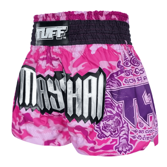 Shorts de Muay Thai Tuff Camuflado Rosado