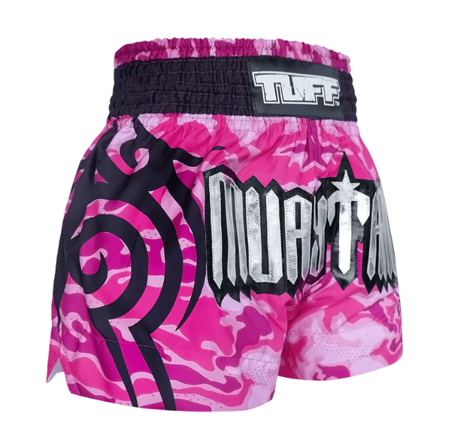 Shorts de Muay Thai Tuff Camuflado Rosado