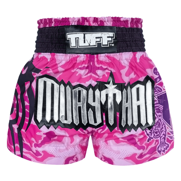 Shorts de Muay Thai Tuff Camuflado Rosado