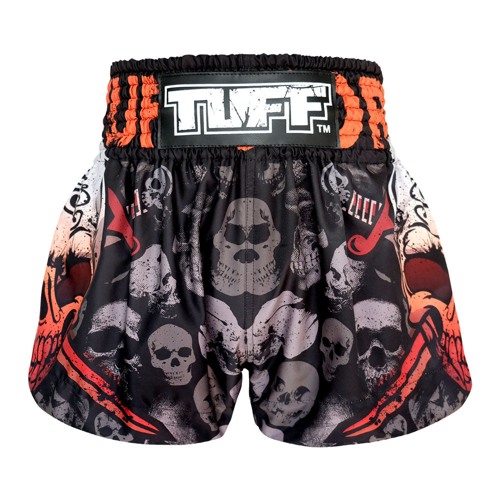 Shorts de Muay Thai Tuff Batalion Skull Negro