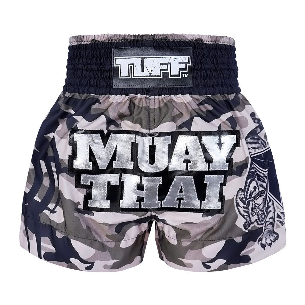Shorts de Muay Thai Tuff Camuflado Gris