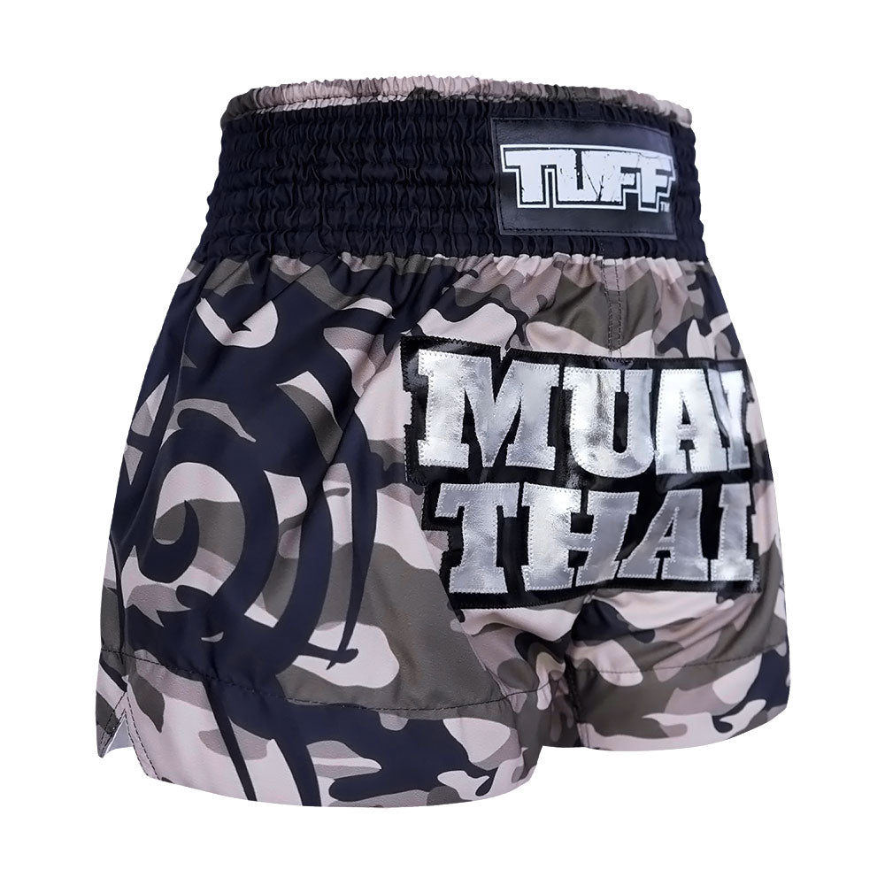 Shorts de Muay Thai Tuff Camuflado Gris