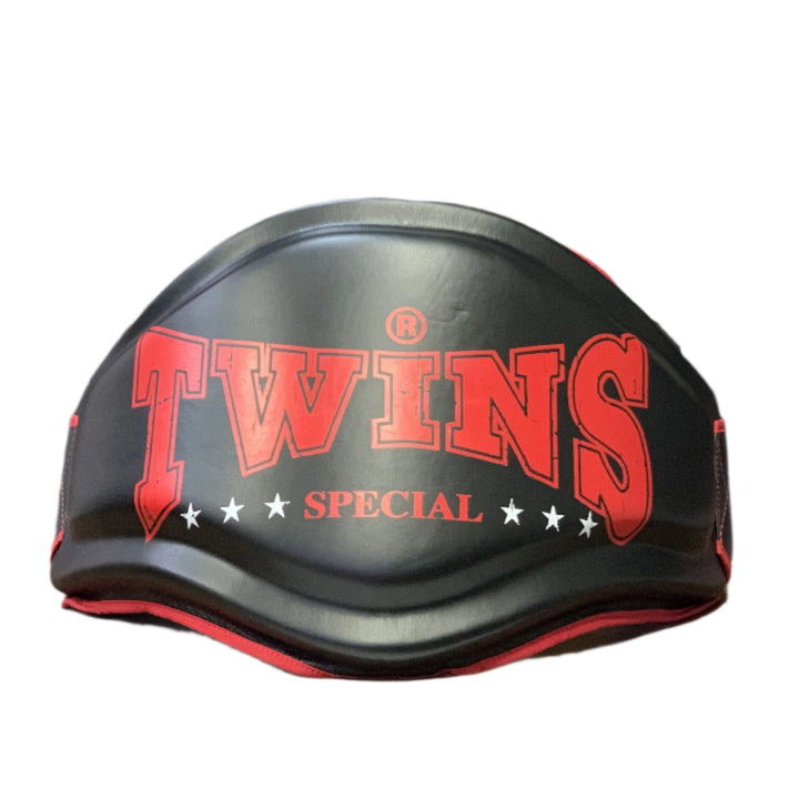 Cinturon Belly Pad de Boxeo y Muay Thai Twins Special BEPL4 Negro/Rojo - 100% Cuero
