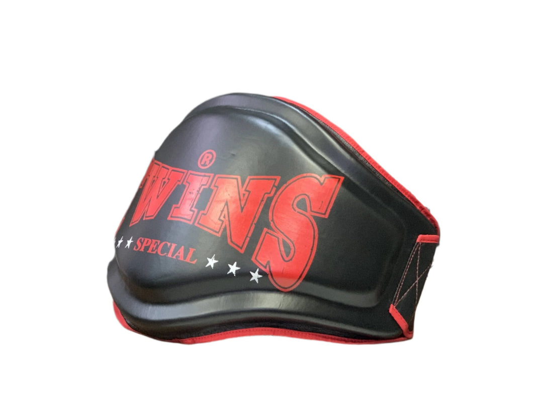 Cinturon Belly Pad de Boxeo y Muay Thai Twins Special BEPL4 Negro/Rojo - 100% Cuero